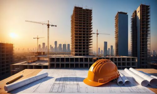 Construction team at work